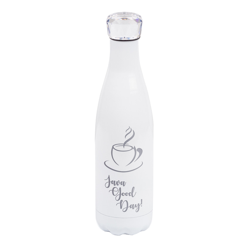 Personalized Matte White Bottle with Phrase